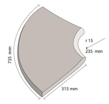 Gobi Poolrandstein, Farbe: Sandfarbe, Innenwinkelecke
